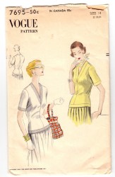7695 VOGUE 1952 SS LONGER V=OVERBLOUSE PATTERN 16 34
